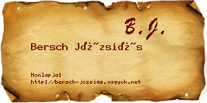 Bersch Józsiás névjegykártya